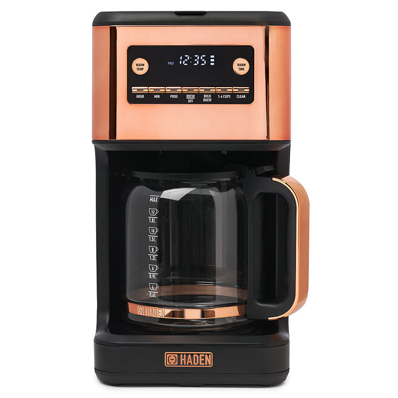 Haden Generous Brew 14 Cup Digital Drip Coffee Maker Black Copper