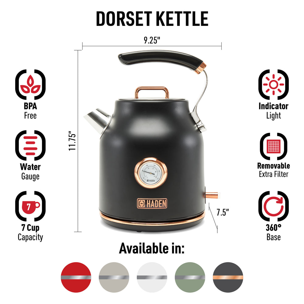 Dorset Black & Copper Electric Kettle