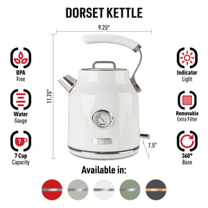 Dorset Electric Kettle, Ivory & Chrome - 75073