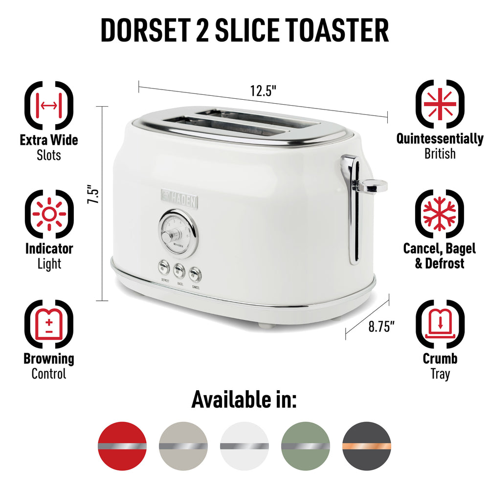 Dorset Ivory & Chrome 2-Slice Toaster