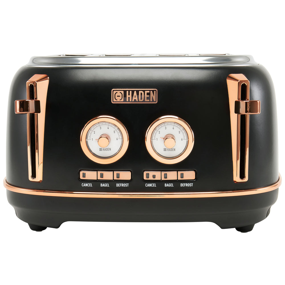 Dorset Black & Copper 4-Slice Toaster