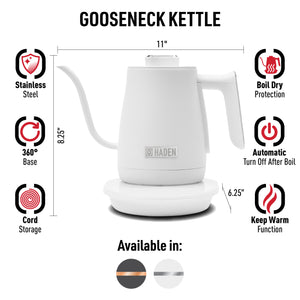 Gooseneck Electric Kettle, Ivory & Chrome - 75131