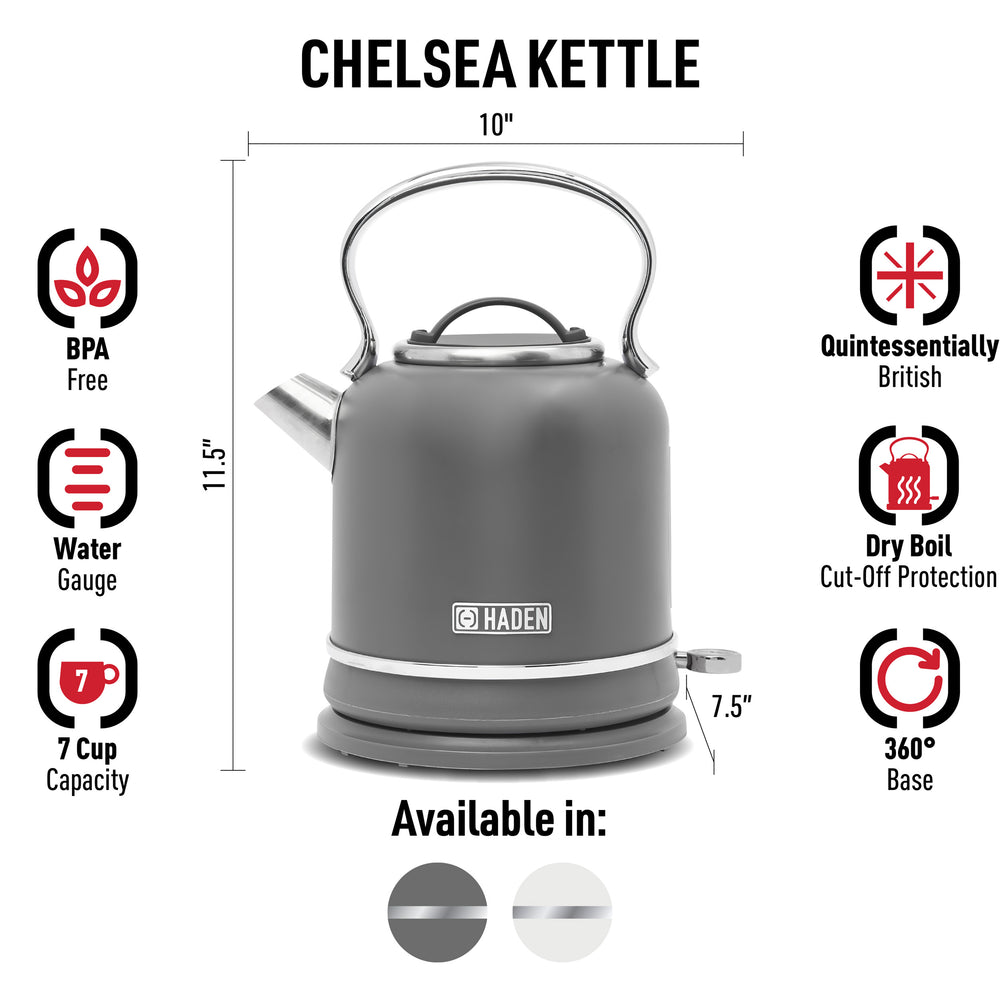 Chelsea Electric Kettle, Grey & Chrome - 75159