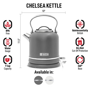 Chelsea Electric Kettle, Grey & Chrome - 75159