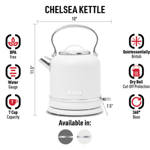 Chelsea Electric Kettle, Ivory & Chrome - 75160