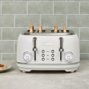 Chelsea 4-Slice Toaster, Ivory & Chrome, 75165