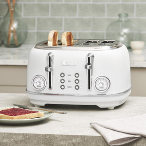 Chelsea 4-Slice Toaster, Ivory & Chrome, 75165