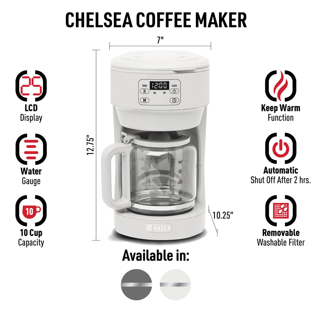 Chelsea Coffee Maker, Ivory & Chrome - 75167