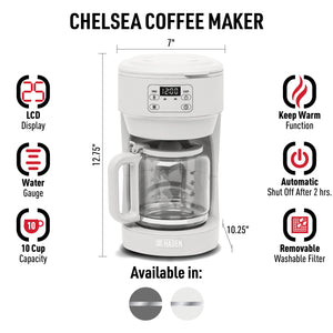 Chelsea Coffee Maker, Ivory & Chrome - 75167