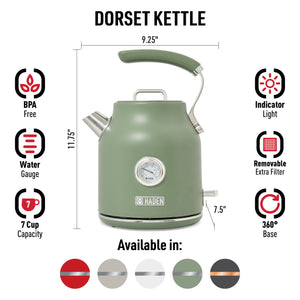 Dorset Electric Kettle, Cedar Green & Chrome - 75171