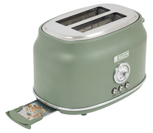 Dorset Cedar Green & Chrome 2-Slice Toaster - 75172