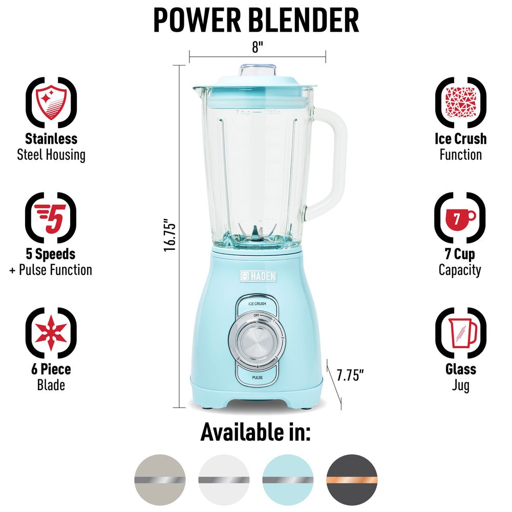 Haden Power Blender Turquoise & Chrome - 75181