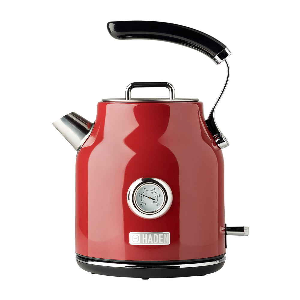 This electric tea kettle heats water safely and looks fab