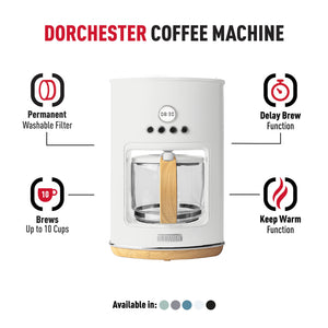 HADEN Dorchester Ultra Matte White 10-Cup Programmable Drip Coffee Maker +  Reviews