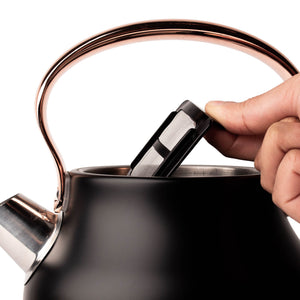 Haden Heritage 1.7 Liter Stainless Steel Electric Tea Kettle - Ivory / Copper